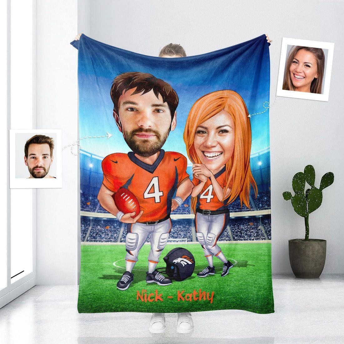 Blankets Personalized CS Football Couple Blanket | Custom Football Couple Blanket,  Customized Blanket