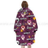 Personalized Daddy Shark Halloween Boo Boo Boo Snug Oversized Wearable Hoodie Blanket-Hoodie Blanket-Amor Custom Gifts