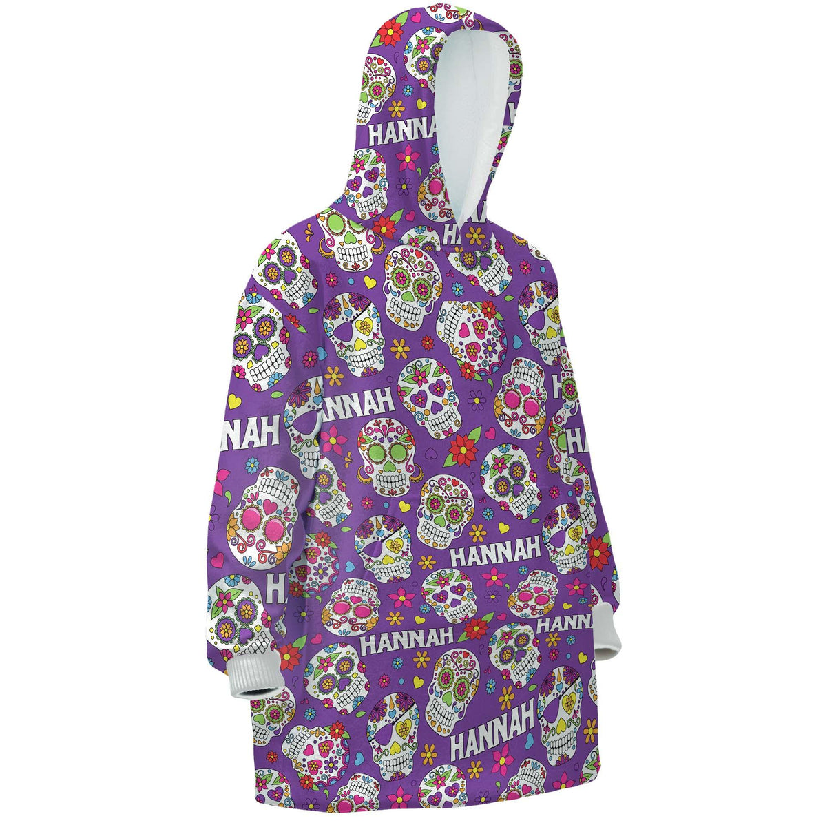 Personalized Dead Skulls Halloween Snug Oversized Wearable Hoodie Blanket-Hoodie Blanket-Amor Custom Gifts