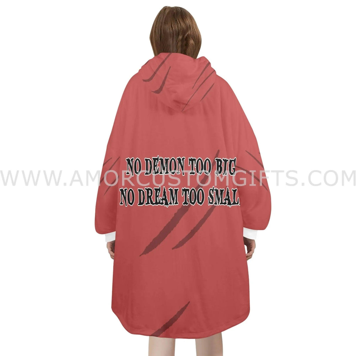 Personalized Demon Slayer Nezuko Kamado Snug Oversized Wearable Hoodie Blanket-Hoodie Blanket-Amor Custom Gifts