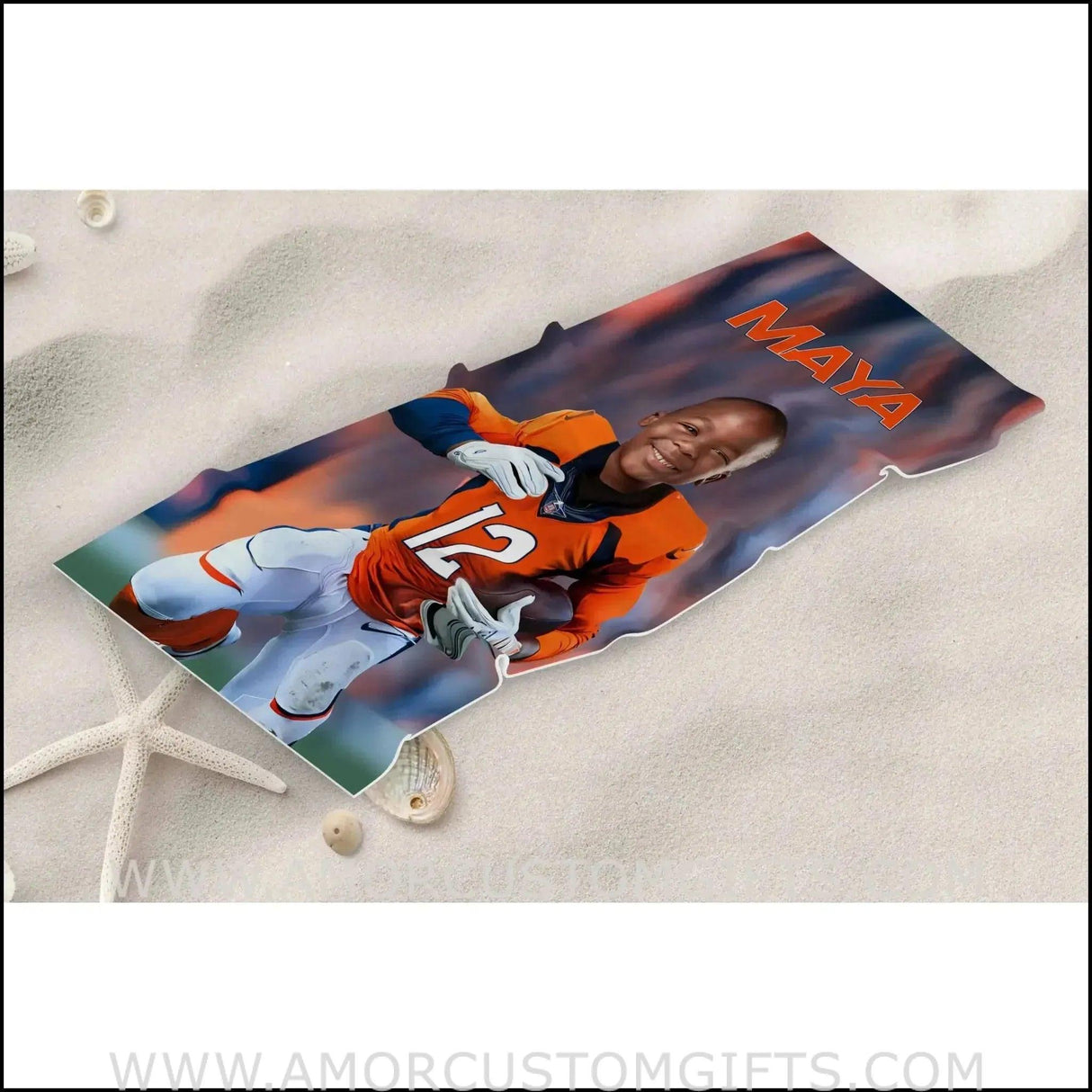 Towels Personalized Denver Football Beach Towel | Customized Football Theme Pool Towel