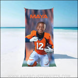 Towels Personalized Denver Football Beach Towel | Customized Football Theme Pool Towel