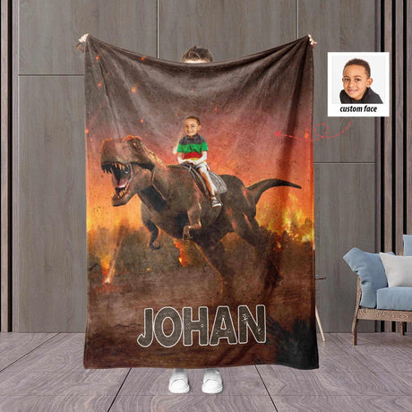 Blankets Personalized Dino Riding Blanket | Custom Dino Boy Blanket,  Customized Blanket