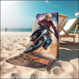 Towels Personalized Dirtbike Beach Towel | Customized Vehicle Theme Pool Towel