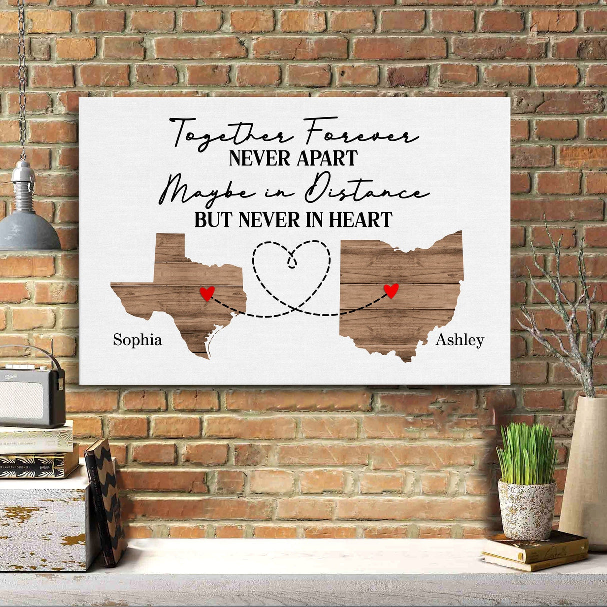 Posters, Prints, & Visual Artwork Personalized Distance Love - Custom Photo & Name Poster Canvas Print