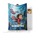 Personalized Dog Patrol Puppies Adventure Summer Scuba Diving Girl Photo Blanket Blankets