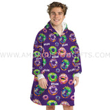 Personalized Donut Monster Halloween Snug Oversized Wearable Hoodie Blanket-Hoodie Blanket-Amor Custom Gifts