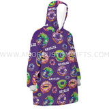 Personalized Donut Monster Halloween Snug Oversized Wearable Hoodie Blanket-Hoodie Blanket-Amor Custom Gifts