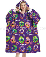 Personalized Donut Monster Halloween Snug Oversized Wearable Hoodie Blanket-Hoodie Blanket-Amor Custom Gifts