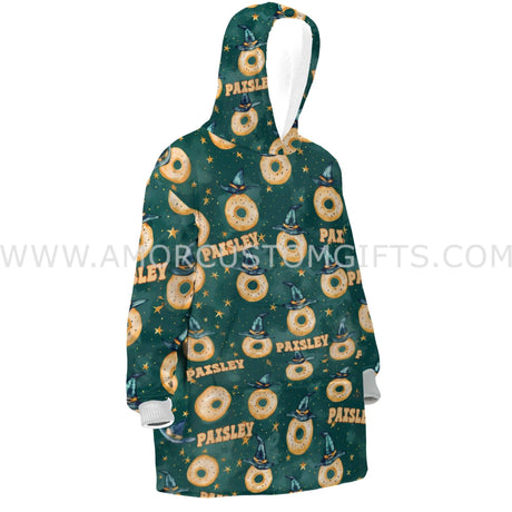 Personalized Donut Witch Galaxy Snug Oversized Wearable Hoodie Blanket-Hoodie Blanket-Amor Custom Gifts