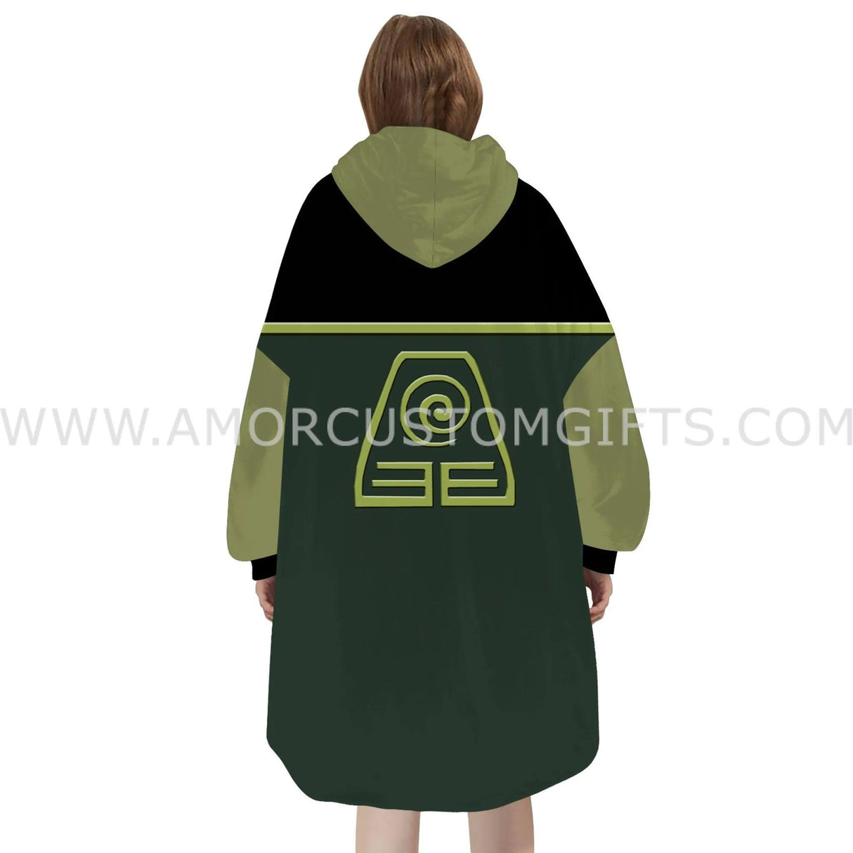 Personalized Earth Kingdom Avatar Snug Oversized Wearable Hoodie Blanket-Hoodie Blanket-Amor Custom Gifts