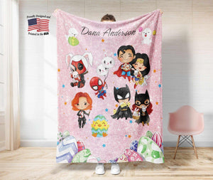 Blankets Personalized Easter Superheroes Friends Blanket | Custom Name Unisex  Baby Blanket,  Baby Avengers Super Hero Nursery Bedding Decor