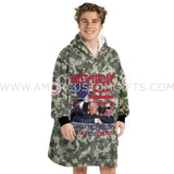 Personalized Election 2024 Republican vs Democrat Camouflage Funny Felon Snug Oversized Wearable Hoodie Blanket-Hoodie Blanket-Amor Custom Gifts