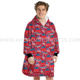 Personalized Election 2024 Republican vs Democrat Snug Oversized Wearable Hoodie Blanket-Hoodie Blanket-Amor Custom Gifts