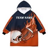 Personalized Face & Name American Football Snug Oversized Wearable Hoodie Blanket-Hoodie Blanket-Amor Custom Gifts