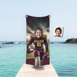 Personalized Face & Name Arizona Hockey State Sun Devils Photo Boy Beach Towel - Amor Custom Gifts