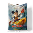 Personalized Face & Name Cartoon Mouse Kayak Boy Photo Blanket-Blankets-Amor Custom Gifts