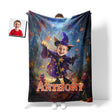 Personalized Face & Name Cartoon Mouse Witchy Woodland Halloween Boy Photo Blanket-Blankets-Amor Custom Gifts