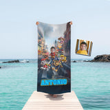 Personalized Face & Name Dog Patrol Hero Squad Patrol Firefighter Boy Photo Beach Towel - Amor Custom Gifts