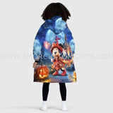 Personalized Face & Name Magic Mouse Halloween Girl Snug Oversized Wearable Hoodie Blanket-Hoodie Blanket-Amor Custom Gifts