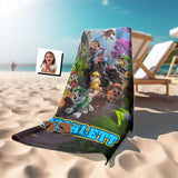 Personalized Face & Name Patrol Girl Mountain Lanscape Girl Photo Beach Towel - Amor Custom Gifts