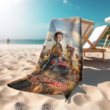 Personalized Face & Name Paw Patrol Safari Boy Photo Beach Towel Towels