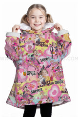 Personalized Face & Name Barbie Princess Halloween Snug Oversized Wearable Hoodie Blanket-Hoodie Blanket-Amor Custom Gifts