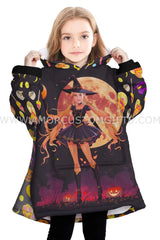 Personalized Face & Name Sailor Moon Halloween Girl Snug Oversized Wearable Hoodie Blanket-Hoodie Blanket-Amor Custom Gifts