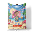 Personalized Face & Name Summer Amy Rose Wear Hawaiian Shirt Girl Blanket-Blankets-Amor Custom Gifts