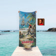 Personalized Face & Name Summer Cartoon Mouse Pirate Boy Beach Towel Towels