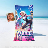 Towels Personalized Face & Name Summer Ghost Spider Girl Gwen Beach Towel