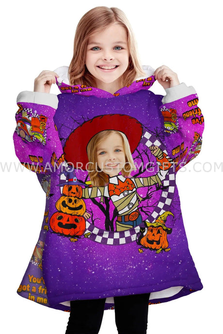 Personalized Face & Name Toy Adventure Story Halloween Jessi Snug Oversized Wearable Hoodie Blanket-Hoodie Blanket-Amor Custom Gifts