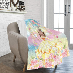 Blankets Personalized Fairy Tale Belle Princess Photo Blanket With Face | Custom Name & Face Belle Princess  Blanket