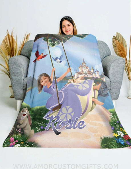 Blankets Personalized Fairy Tale Sophia Princess  Blanket | Custom Girl Blanket