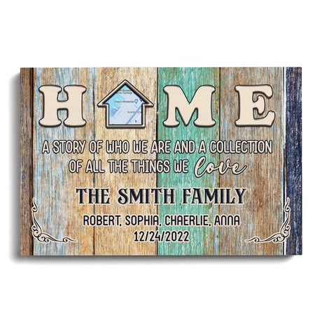 Posters, Prints, & Visual Artwork Personalized Family Home Map Location - Custom Map & Name Poster Canvas Print