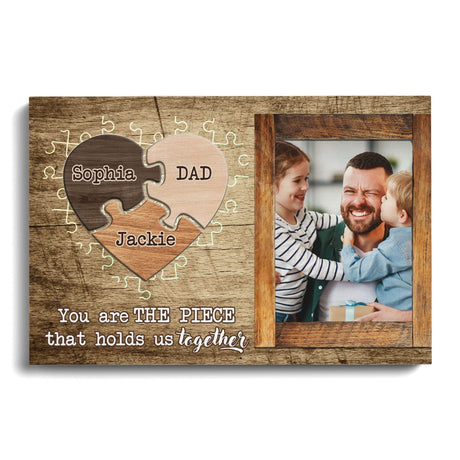 Posters, Prints, & Visual Artwork Personalized Father's Day Dad Puzzles - Custom Photo & Name Poster Canvas Print