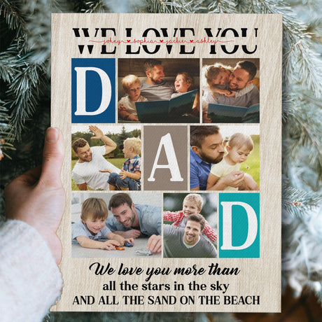 Posters, Prints, & Visual Artwork Personalized Father's Day DAD We Love You - Custom Photo & Name Poster Canvas Print