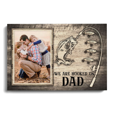 Posters, Prints, & Visual Artwork Personalized Father's Day Reel Cool DAD - Custom Photo & Name Poster Canvas Print