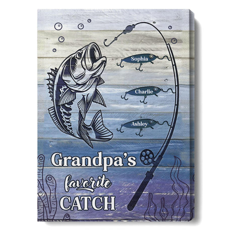 Posters, Prints, & Visual Artwork Personalized Father's Day Reel Cool Grandpa - Custom Name Poster Canvas Print