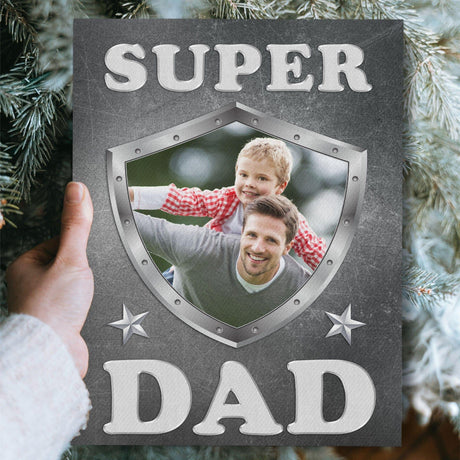 Posters, Prints, & Visual Artwork Personalized Father's Day Super DAD - Custom Photo Poster Canvas Print