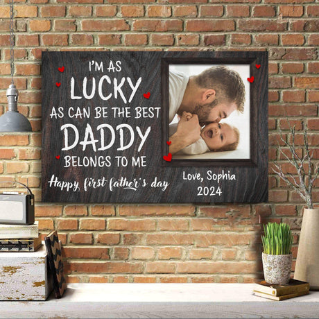 Posters, Prints, & Visual Artwork Personalized Father's Day The Best Daddy - Custom Photo & Name Poster Canvas Print