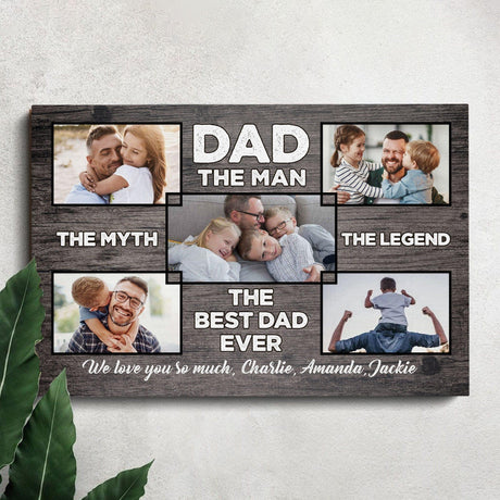 Posters, Prints, & Visual Artwork Personalized Father's Day The Man The Myth The Legend - Custom Photo & Name Poster Canvas Print