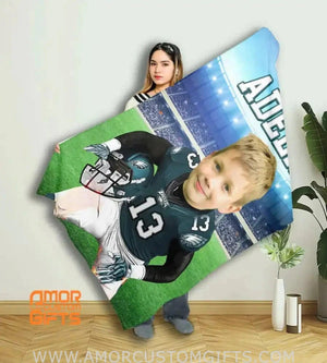 Blankets Personalized Football Philadelphia Boy Blanket | Custom Sport Boy Blanket