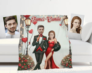 Blankets Personalized Funny Prom Couple - Woody Jessie 2 Blanket | Custom Face & Name Couple Blanket