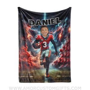 Blankets Personalized NCAA Georgia Football Boy Bulldogs Photo Blanket | Custom Name & Face Boy Blanket