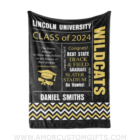 Blanket Personalized Girl Boy Blanket Class Of Graduate 2024 Fleece Blankets, Graduation Gift