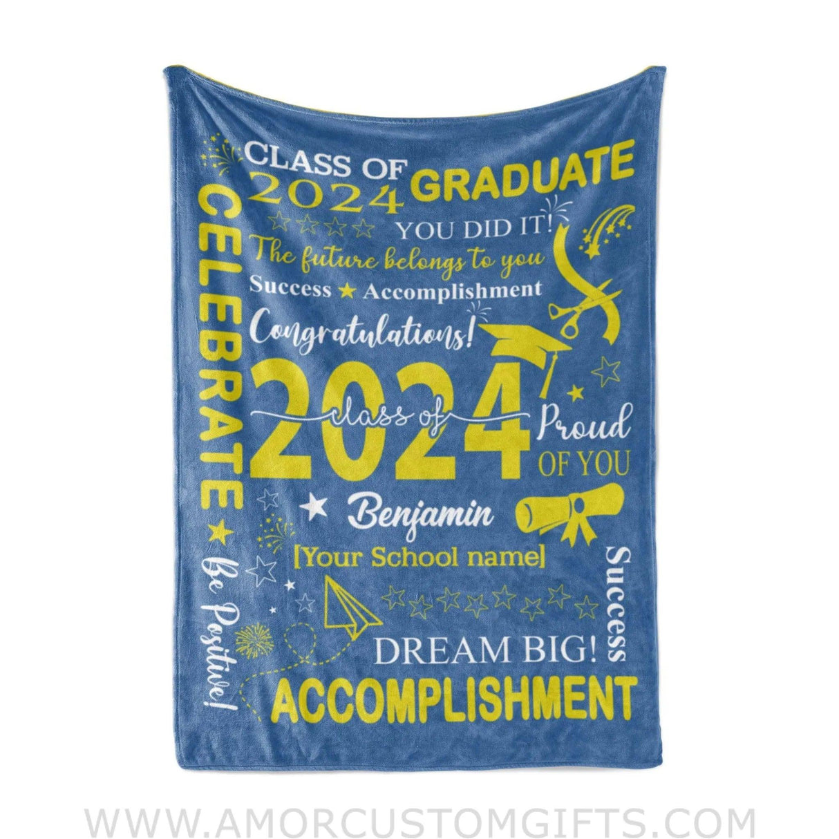 Blanket Personalized Girl Boy Blanket Congratulation Class Of Graduate 2024 Fleece Blankets, Graduation Gift