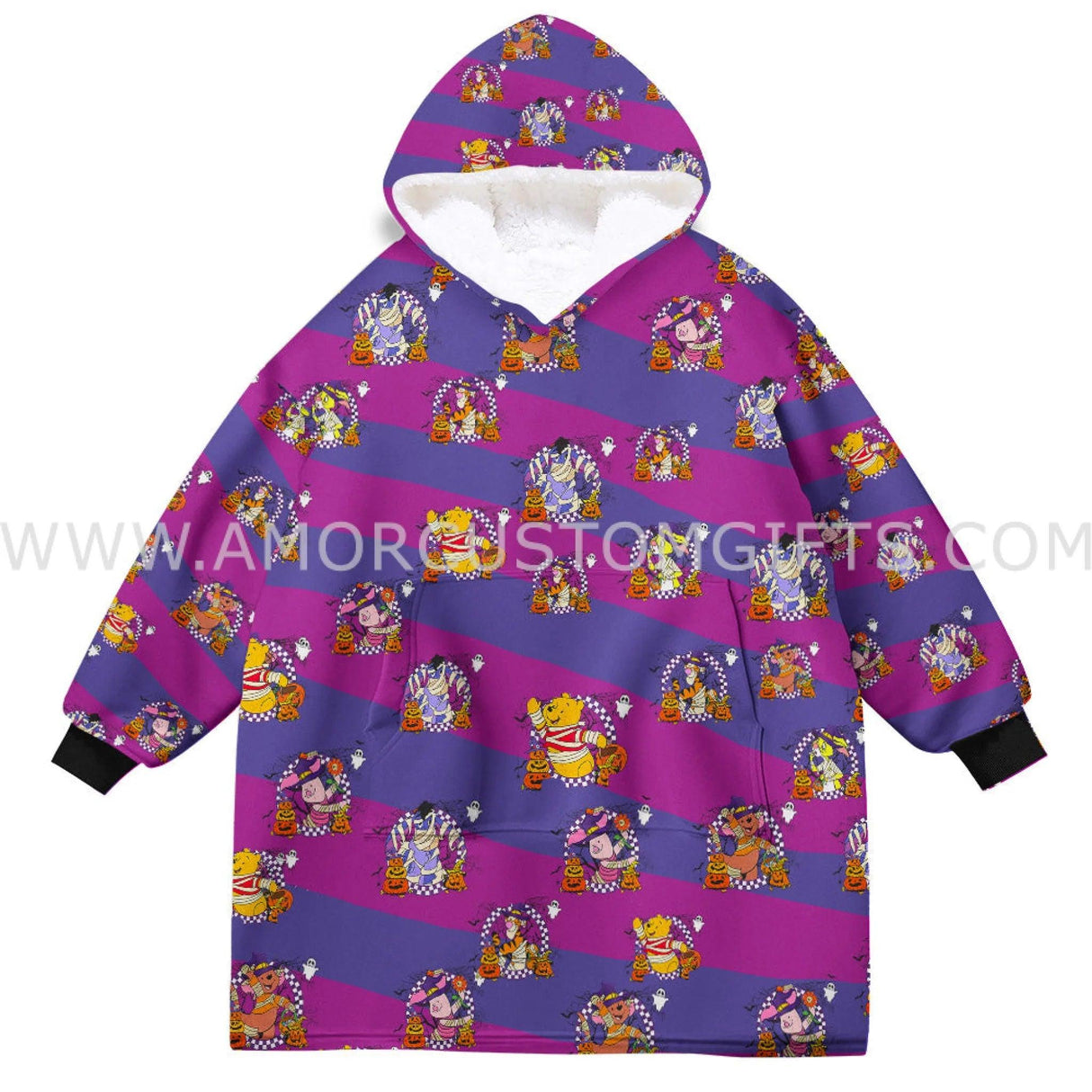 Personalized Gold Bear Halloween Snug Oversized Wearable Hoodie Blanket-Hoodie Blanket-Amor Custom Gifts