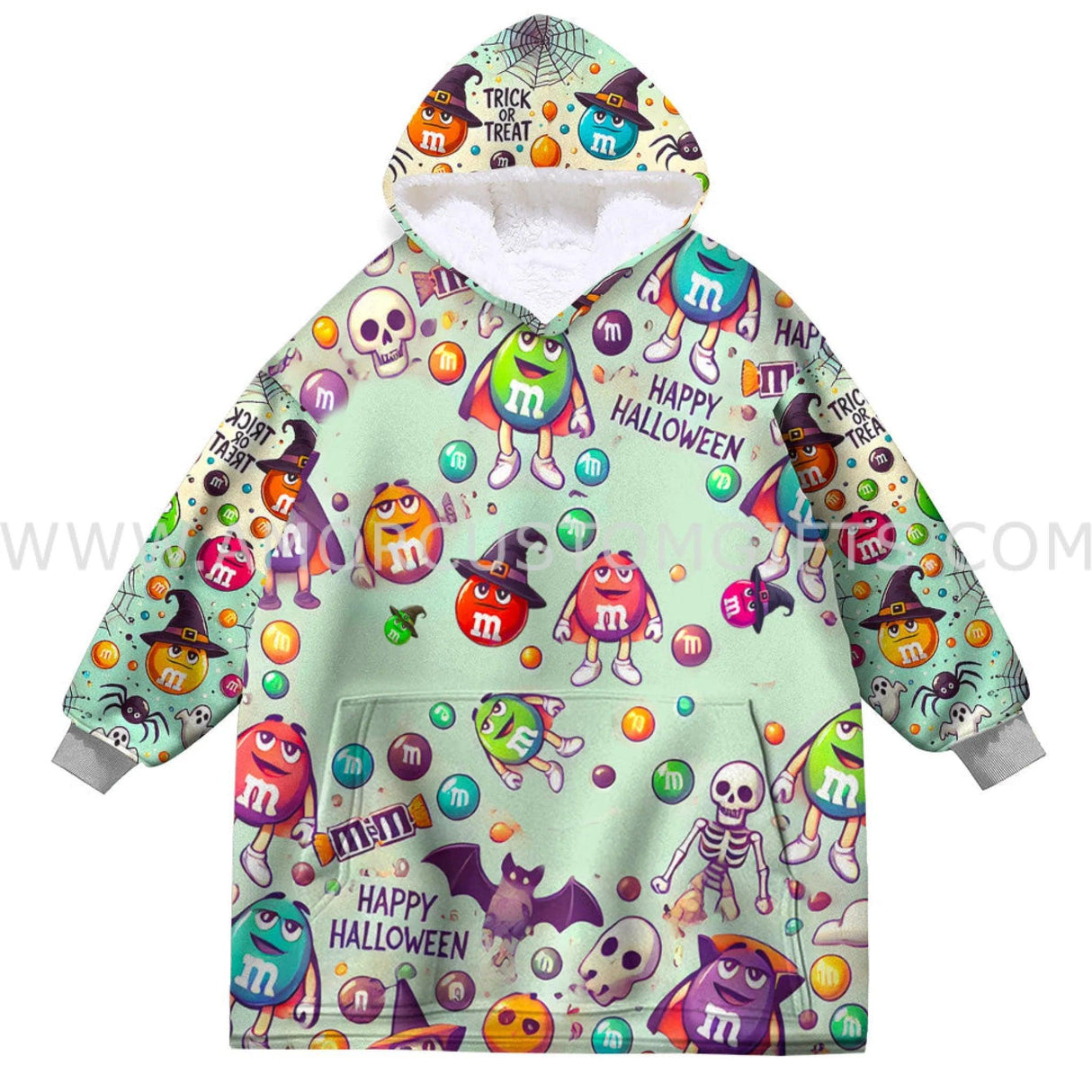 Personalized Halloween Candy Snug Oversized Wearable Hoodie Blanket-Hoodie Blanket-Amor Custom Gifts