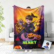 Blankets Personalized Halloween Character Blanket | Custom Face & Name Boy Blanket